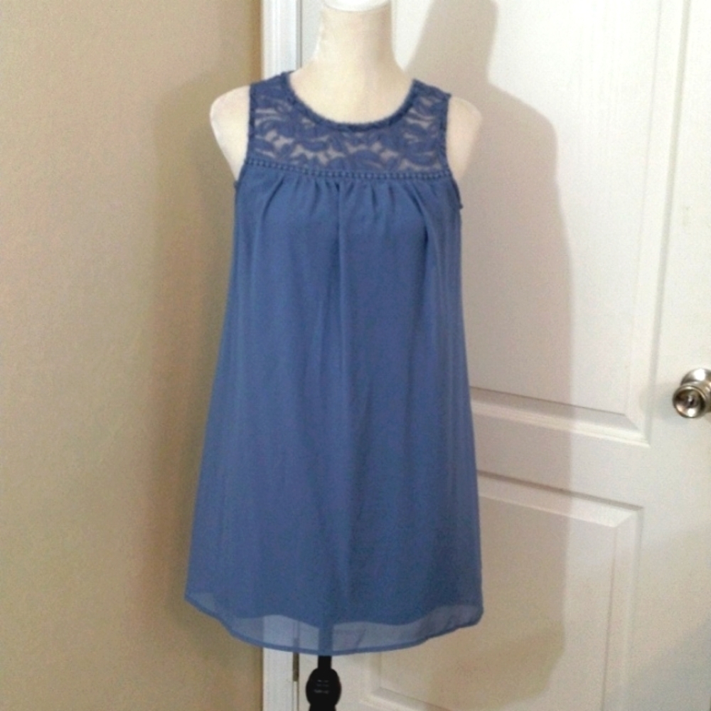 AS U WISH Blue Sleeveless Dress Small